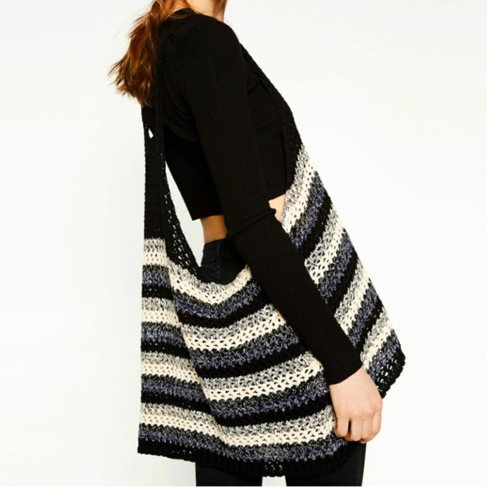 Zara Knit Oversized Racer Back Tank Top-Size M - Picture 2 of 13